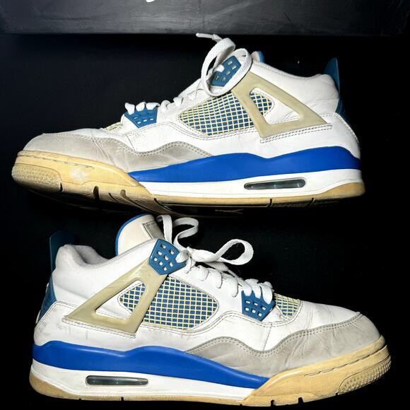 Size 12 - Nike Air Jordan 4 Retro Military Blue 2012 Men's Shoes - Picture 2 of 10